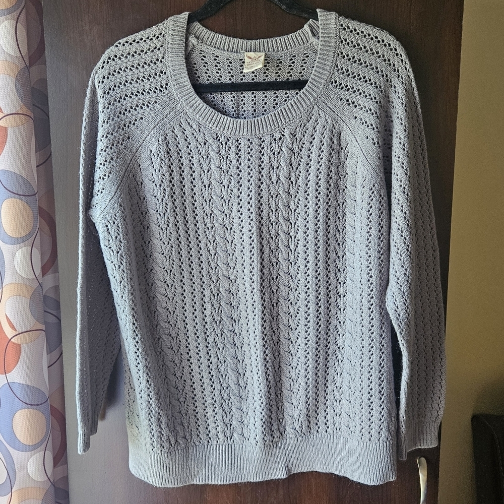 Faded Glory Women's Light Gray Sweater Size 2X